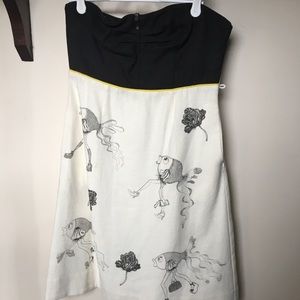 Strapless dress with cute fish motif!